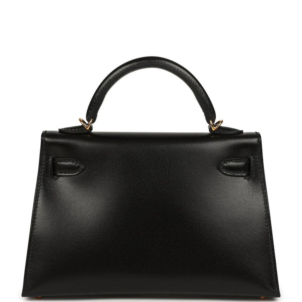 Hermes Kelly Sellier 20 Black Box Gold Hardware