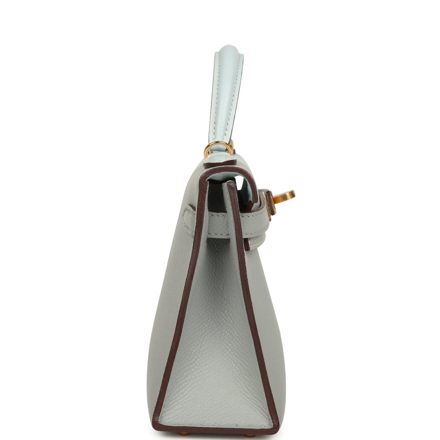 Hermes Special Order (HSS) Kelly Sellier 20 Casaque Bleu Brume and Bleu Glacier Epsom Brushed Gold Hardware