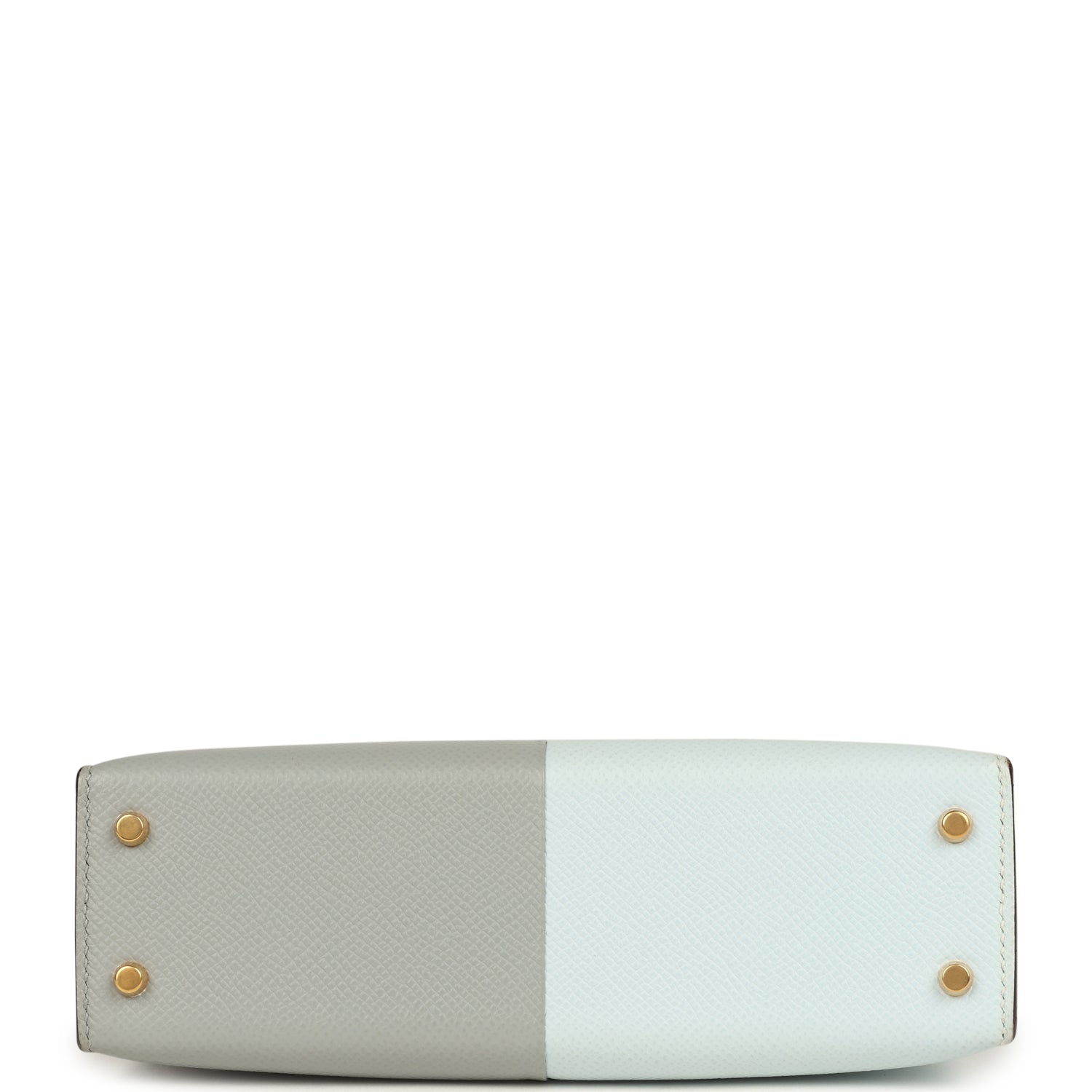 Hermes Special Order (HSS) Kelly Sellier 20 Casaque Bleu Brume and Bleu Glacier Epsom Brushed Gold Hardware
