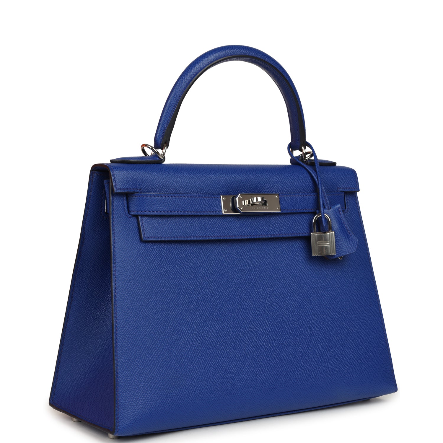 New Hermes Kelly Sellier 28 Bleu Royal Verso Epsom Palladium Hardware