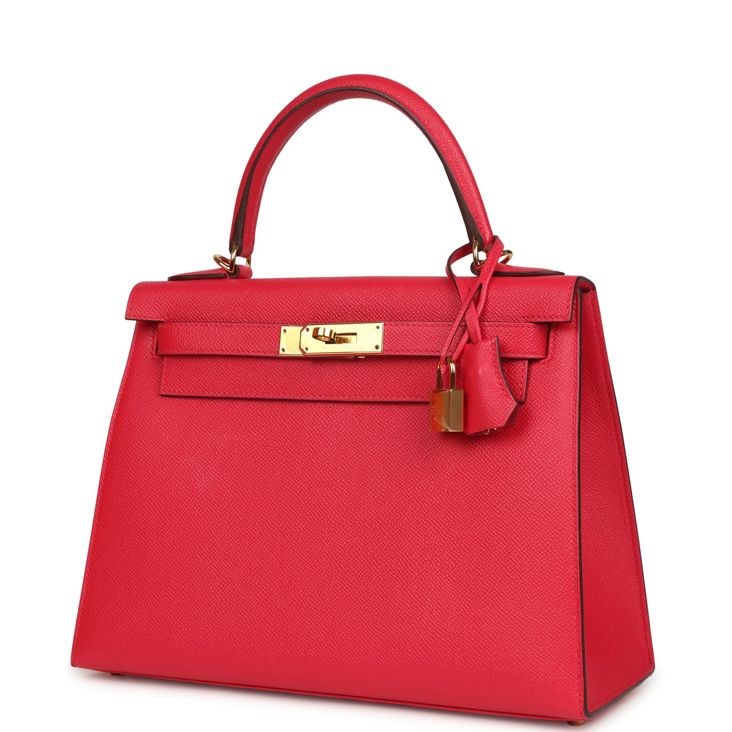 Pre-owned Hermes Kelly Sellier 28 Rose Extreme Epsom Gold Hardware