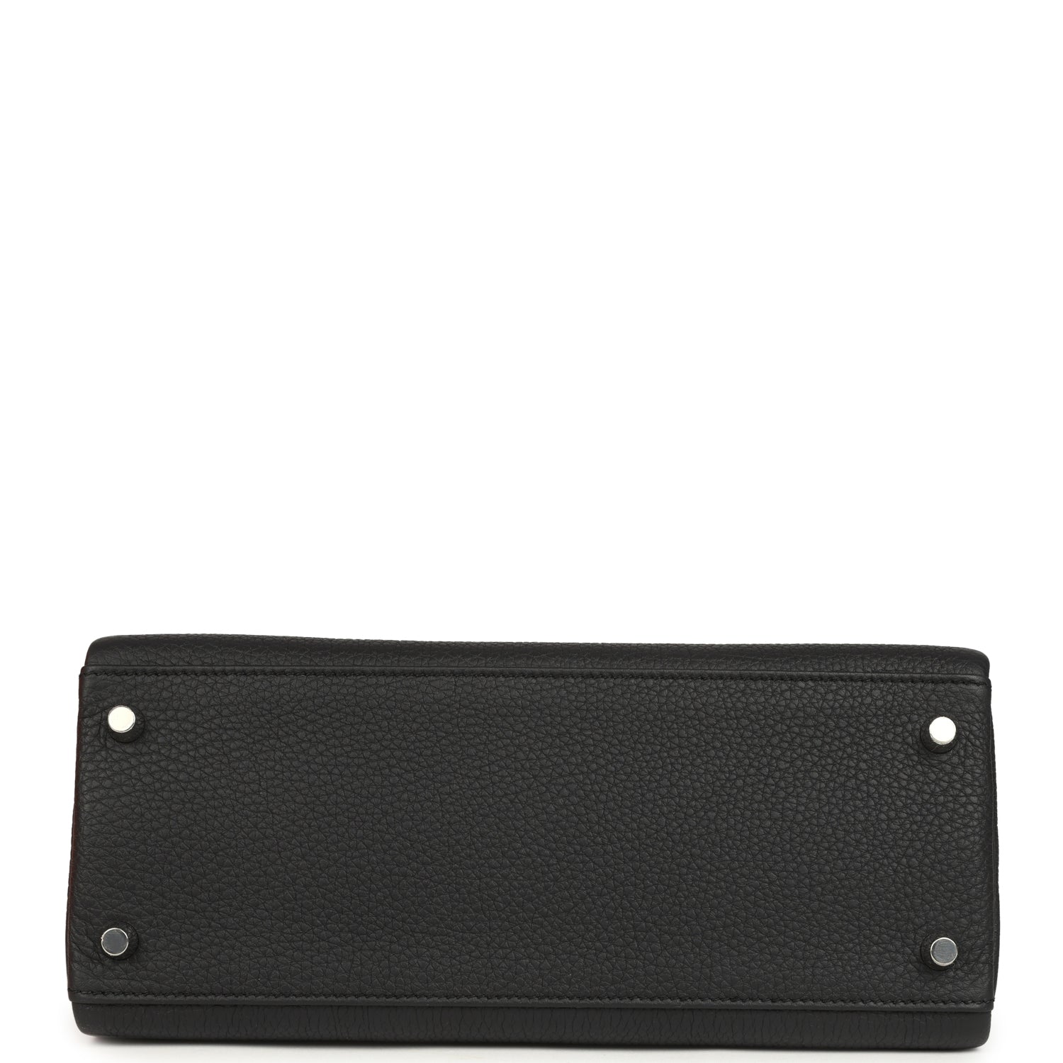 Pre-owned Hermes Kelly Retourne 28 Black Togo Palladium Hardware