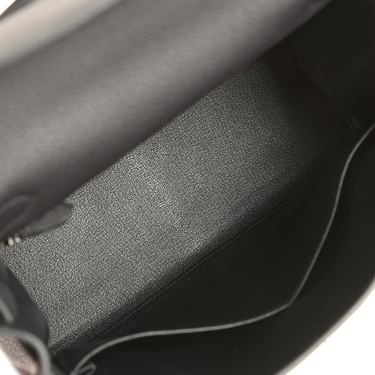 Pre-owned Hermes Kelly Retourne 28 Black Togo Palladium Hardware