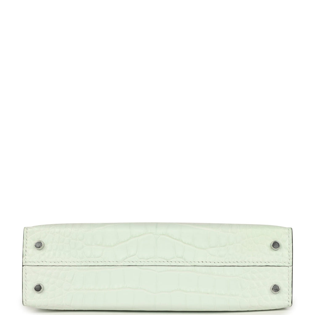 Hermes Kelly Sellier 20 Vert PepperNew Matte Alligator Palladium Hardware