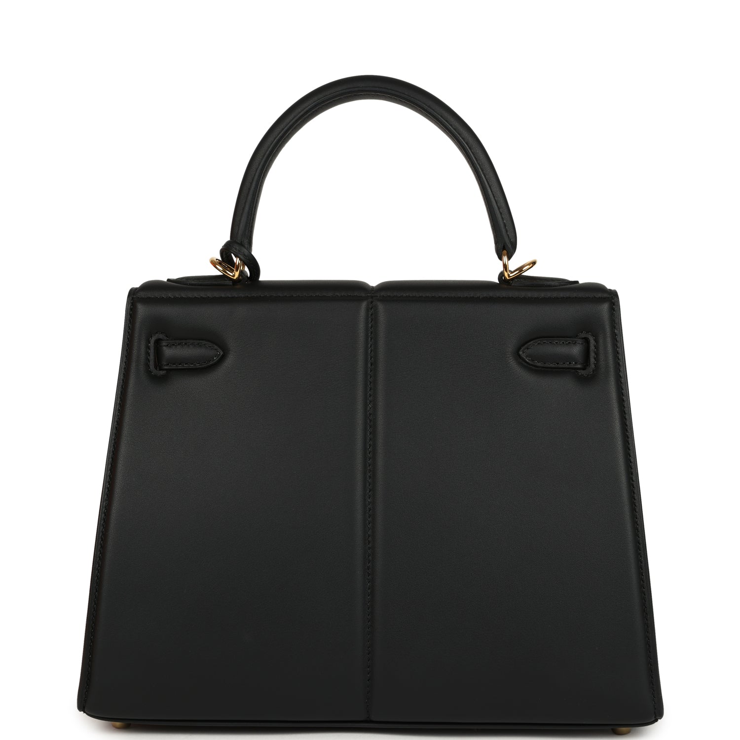Hermes Padded Kelly Sellier 25 Black Swift Gold Hardware