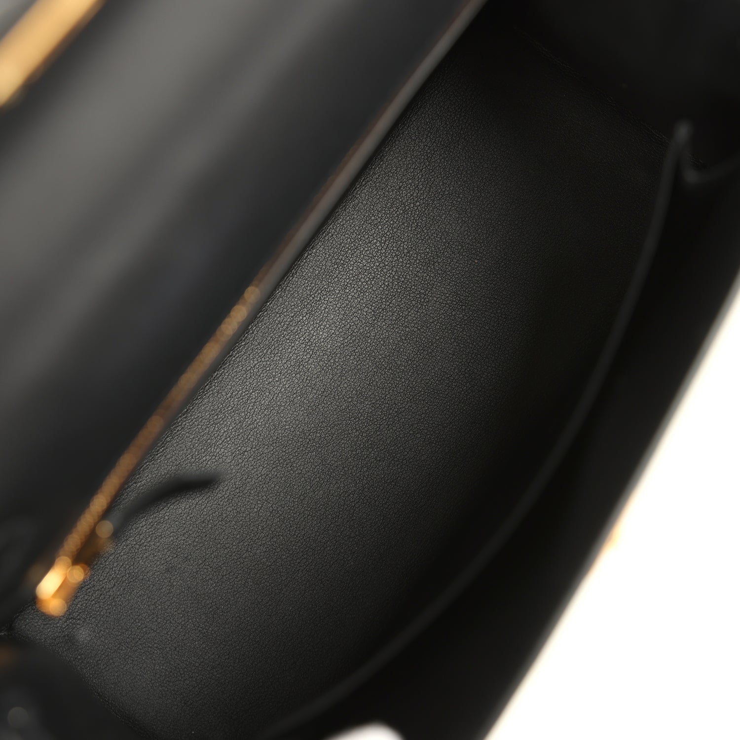 Hermes Padded Kelly Sellier 25 Black Swift Gold Hardware