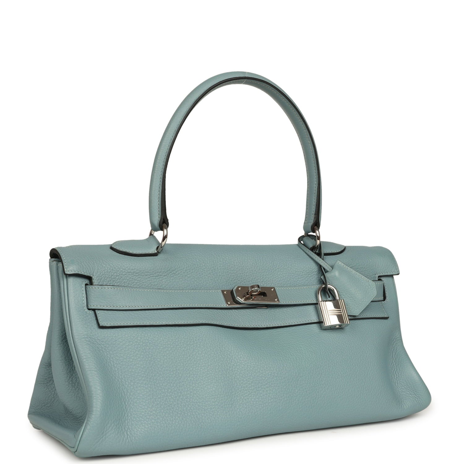 Vintage Hermes Shoulder Kelly 42 JPG Ciel Clemence Palladium Hardware