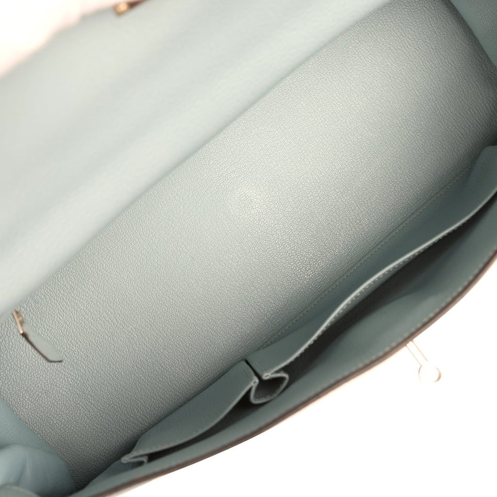 Vintage Hermes Shoulder Kelly 42 JPG Ciel Clemence Palladium Hardware