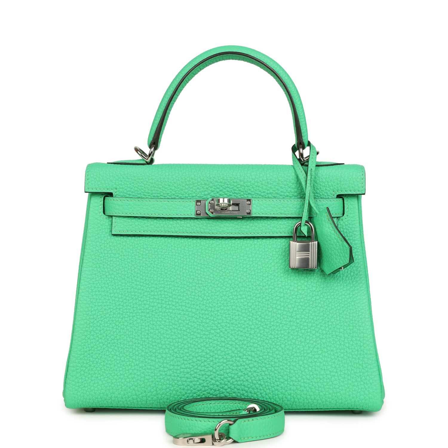 Hermes Kelly Retourne 25 Vert Comics Togo Palladium Hardware