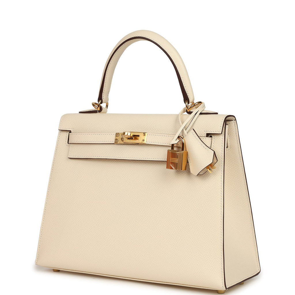 Hermes Kelly Sellier 25 Nata Epsom Gold Hardware