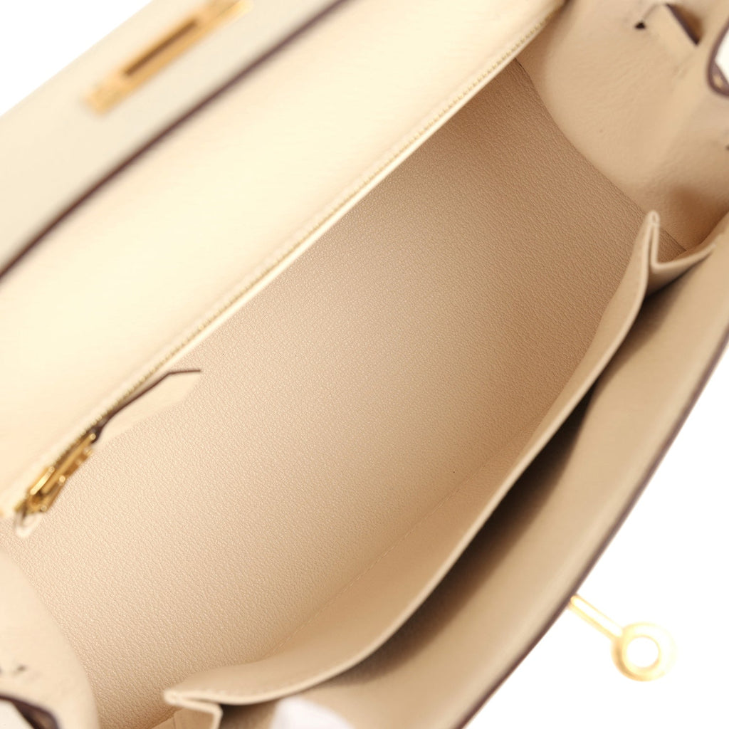 Hermes Kelly Sellier 25 Nata Epsom Gold Hardware