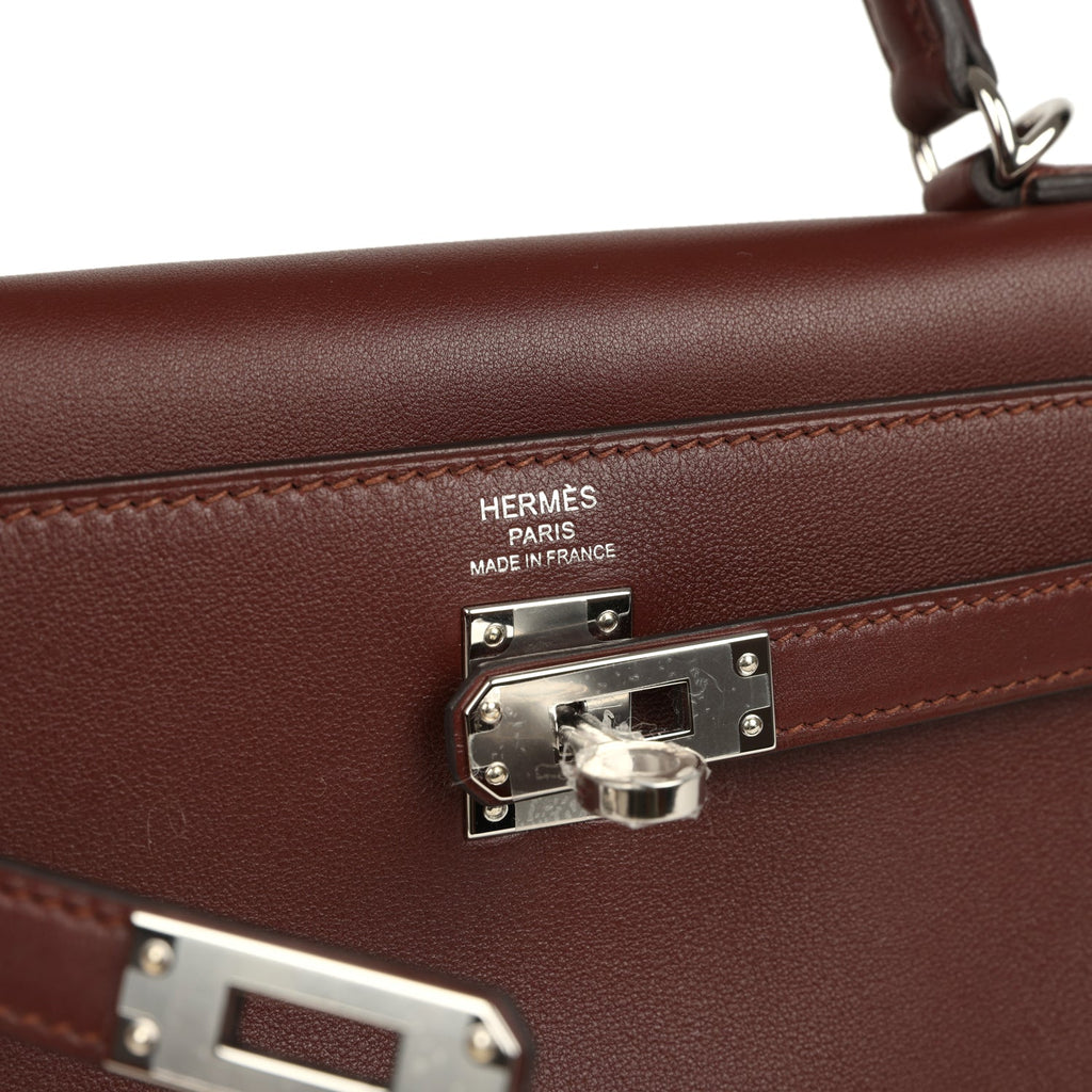 Hermes Kelly Retourne 25 Terre Cheri Palladium Hardware