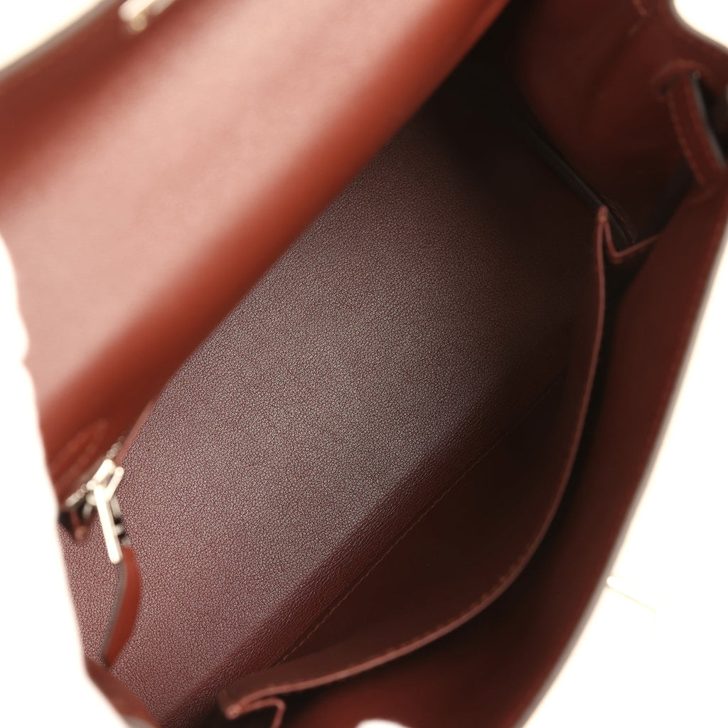 Hermes Kelly Retourne 25 Terre Cheri Palladium Hardware