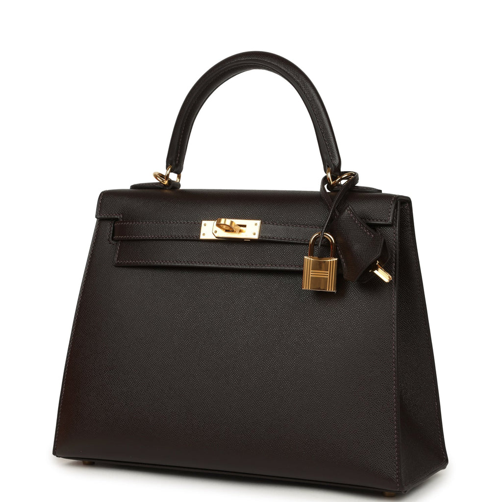 Hermes Kelly Sellier 25 Bai Brun Madame Gold Hardware