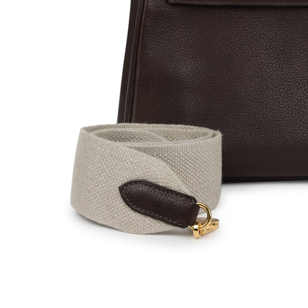 Hermes Kelly Retourne 25 Ebene Barenia Faubourg Gold Hardware