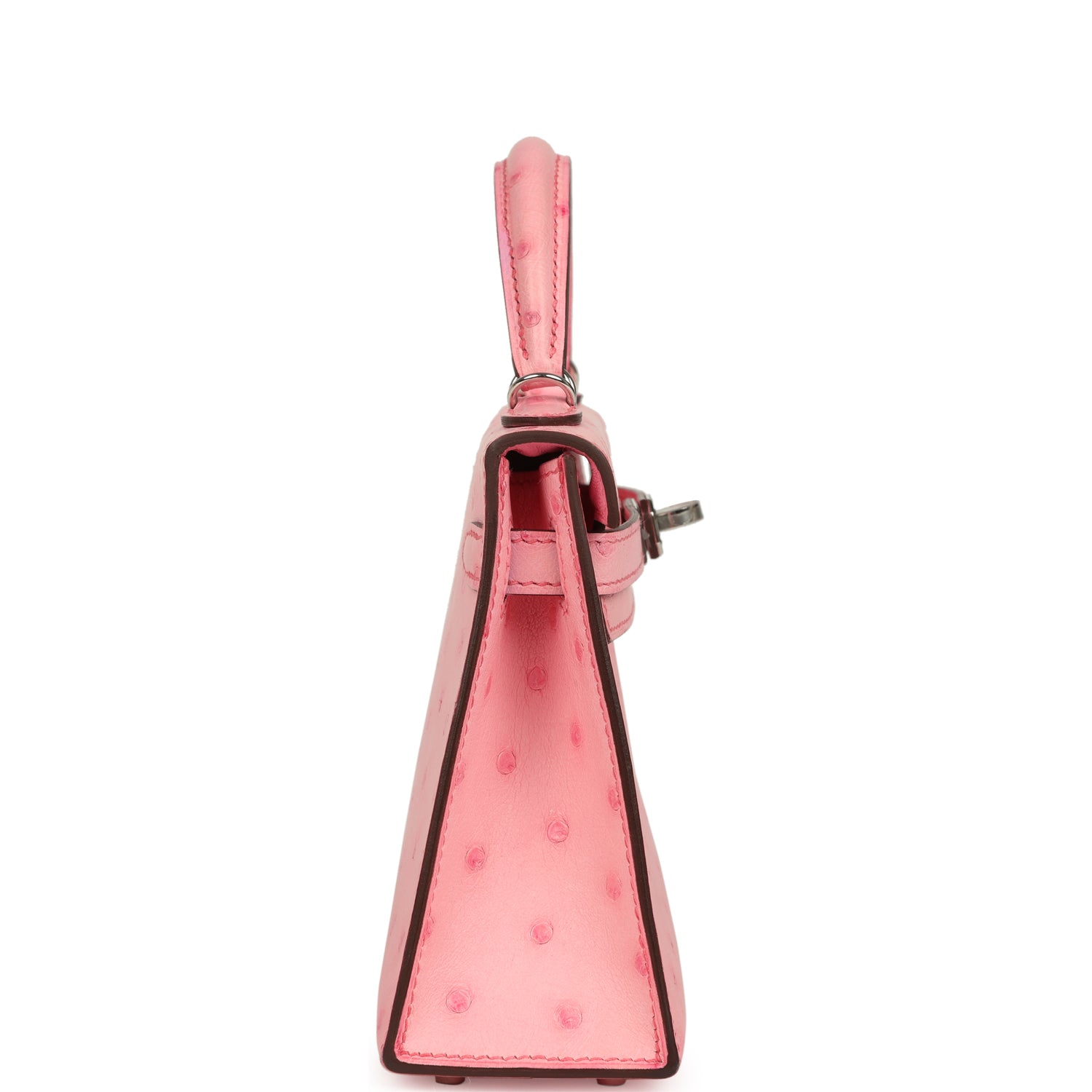 Hermes Kelly Sellier 20 Bubblegum Ostrich Boreal Palladium Hardware