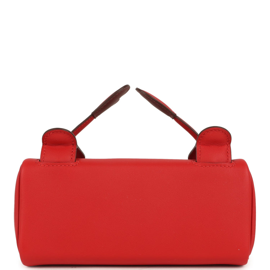 Hermes "Quelle Idolle" Kelly Doll Rouge Radieux and Rouge H Swift Palladium Hardware