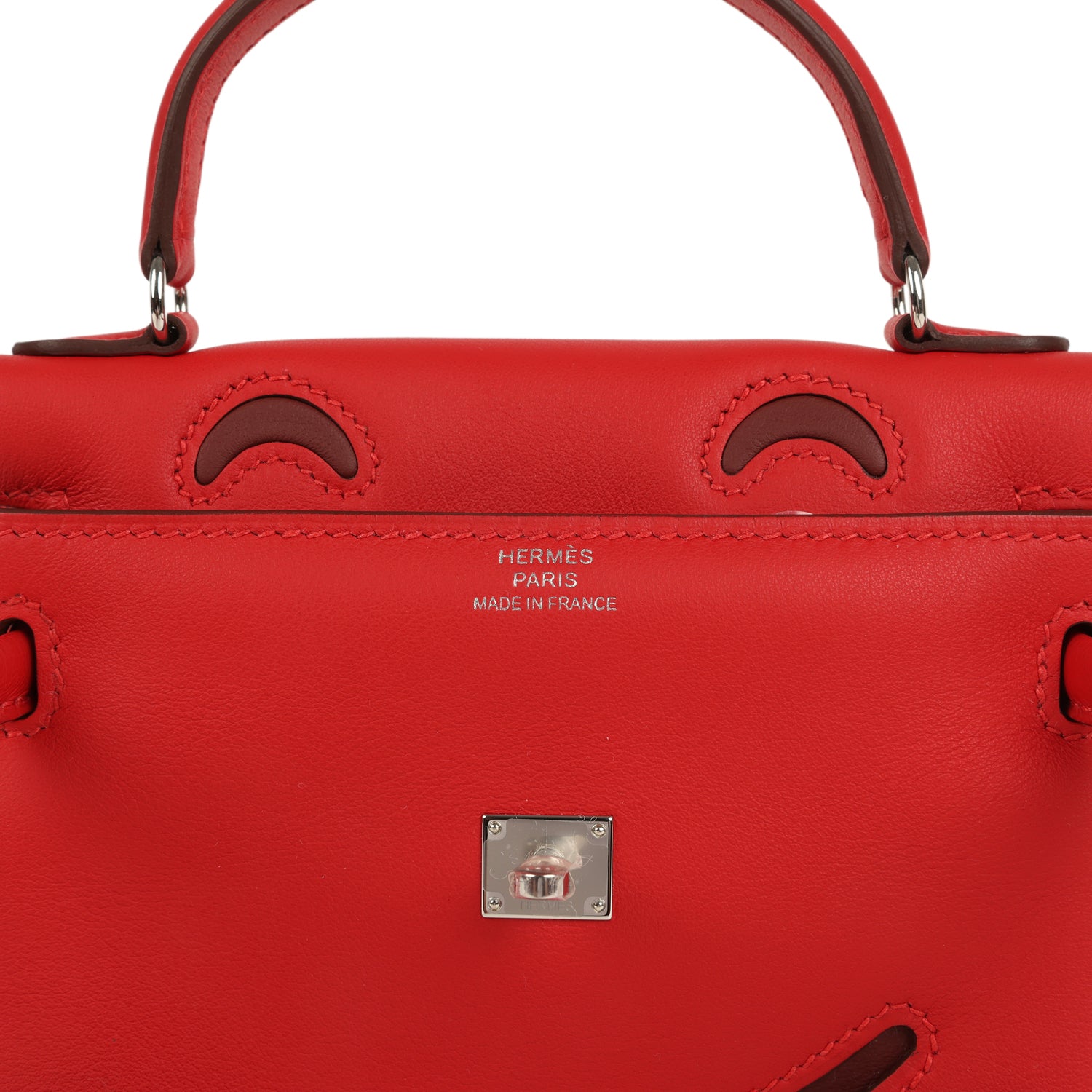 Hermes "Quelle Idolle" Kelly Doll Rouge Radieux and Rouge H Swift Palladium Hardware