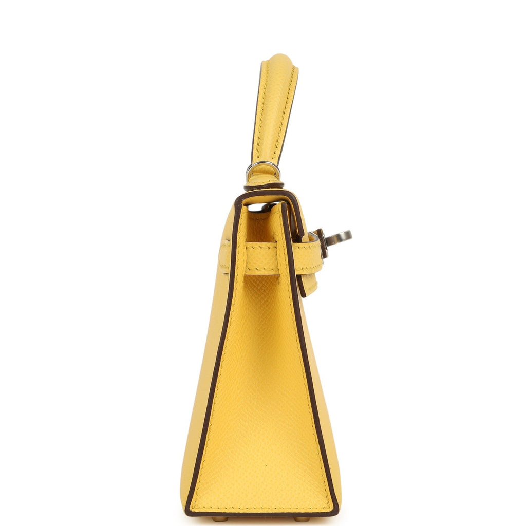 Hermes Kelly Sellier 20 Jaune Mango Epsom Palladium Hardware