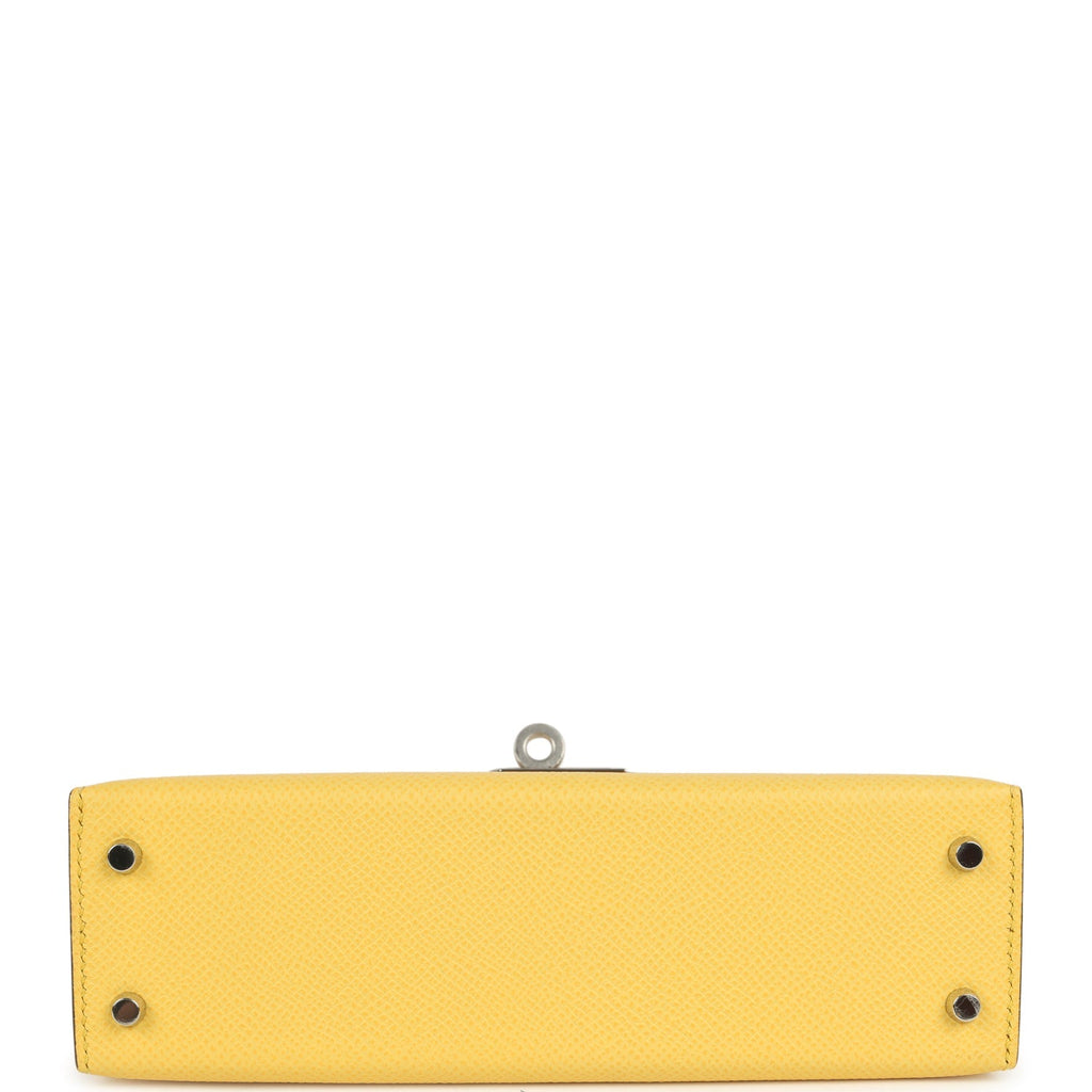 Hermes Kelly Sellier 20 Jaune Mango Epsom Palladium Hardware