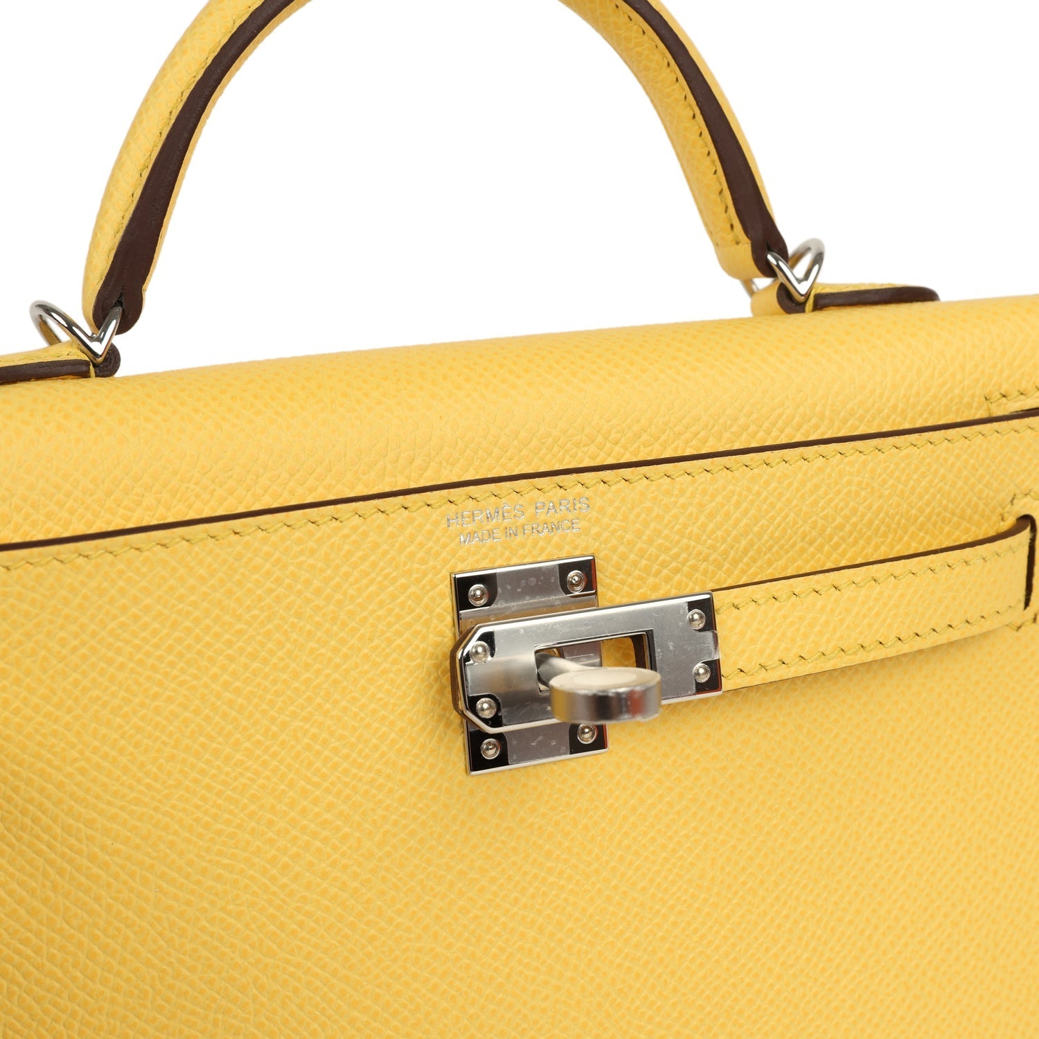Hermes Kelly Sellier 20 Jaune Mango Epsom Palladium Hardware