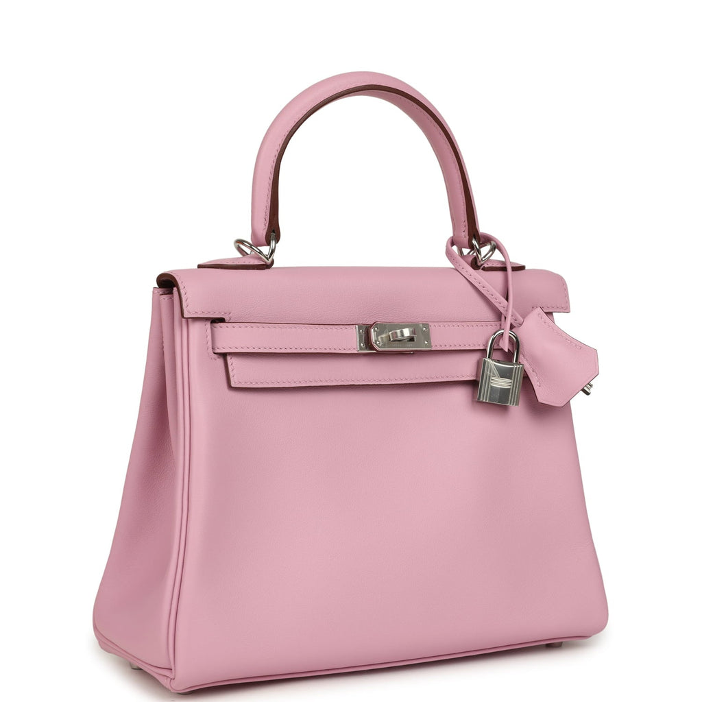 Hermes Kelly Retourne 25 Mauve Sylvestre Swift Palladium Hardware