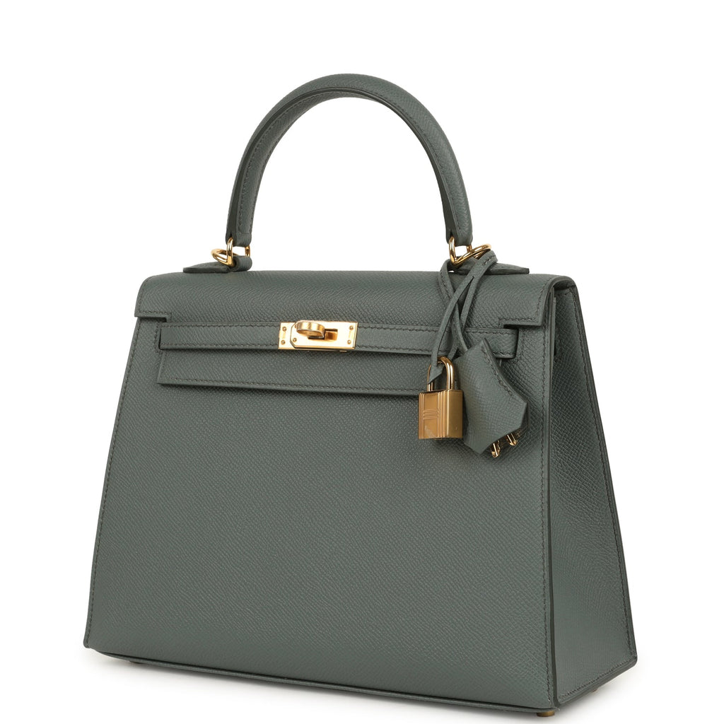 Hermes Kelly Sellier 25 Vert Amande Epsom Gold Hardware