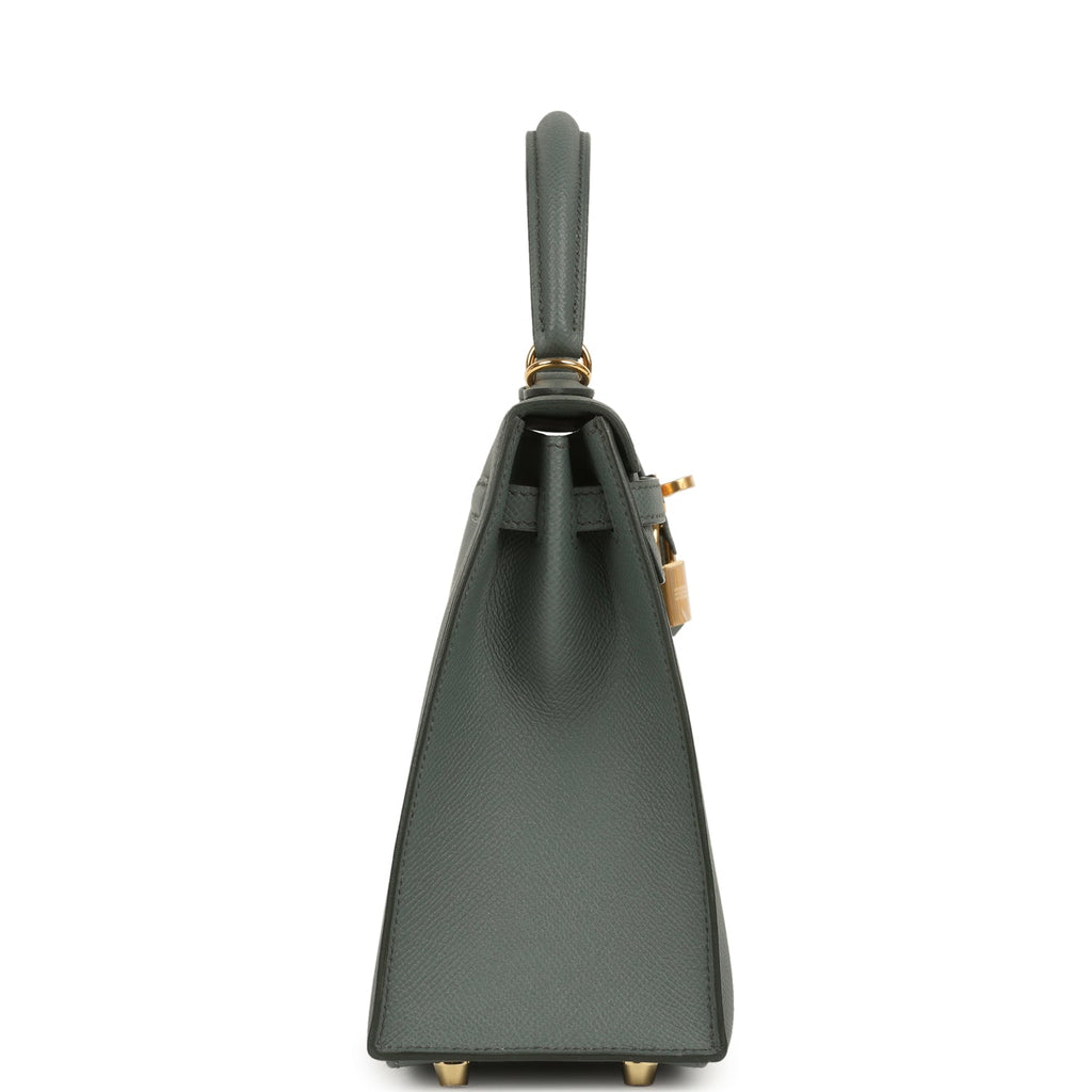 Hermes Kelly Sellier 25 Vert Amande Epsom Gold Hardware