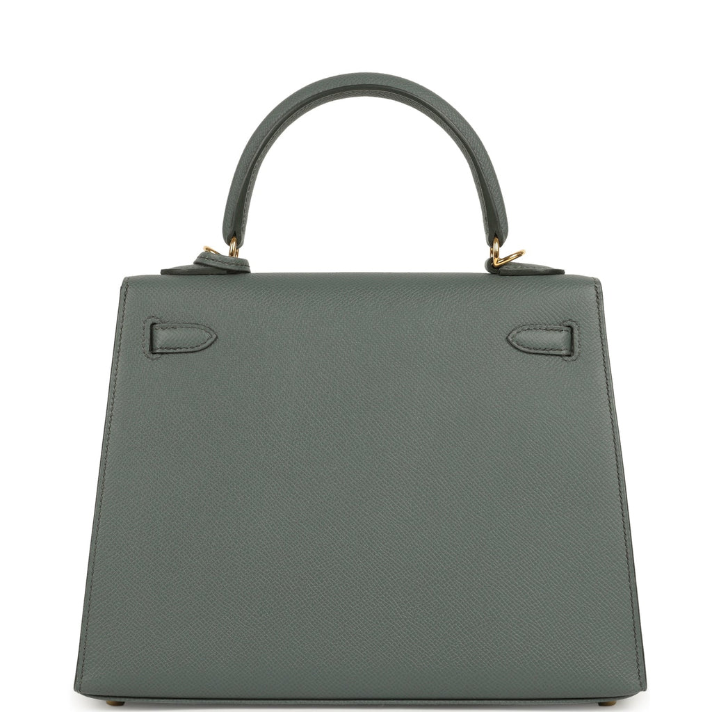 Hermes Kelly Sellier 25 Vert Amande Epsom Gold Hardware