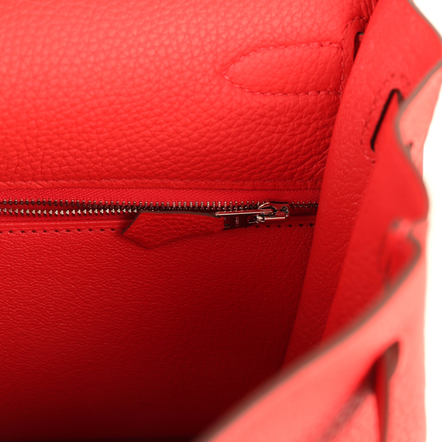 Pre-owned Hermes Kelly Retourne 32 Rouge De Couer Togo Palladium Hardware