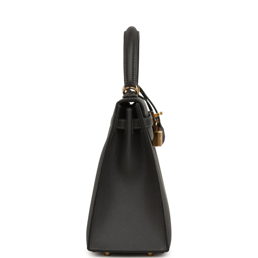 Hermes Kelly Sellier 25 Graphite Epsom Gold Hardware
