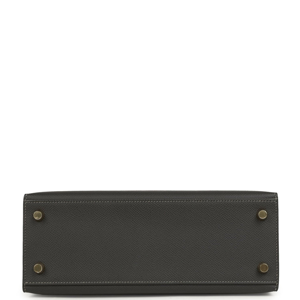 Hermes Kelly Sellier 25 Graphite Epsom Gold Hardware