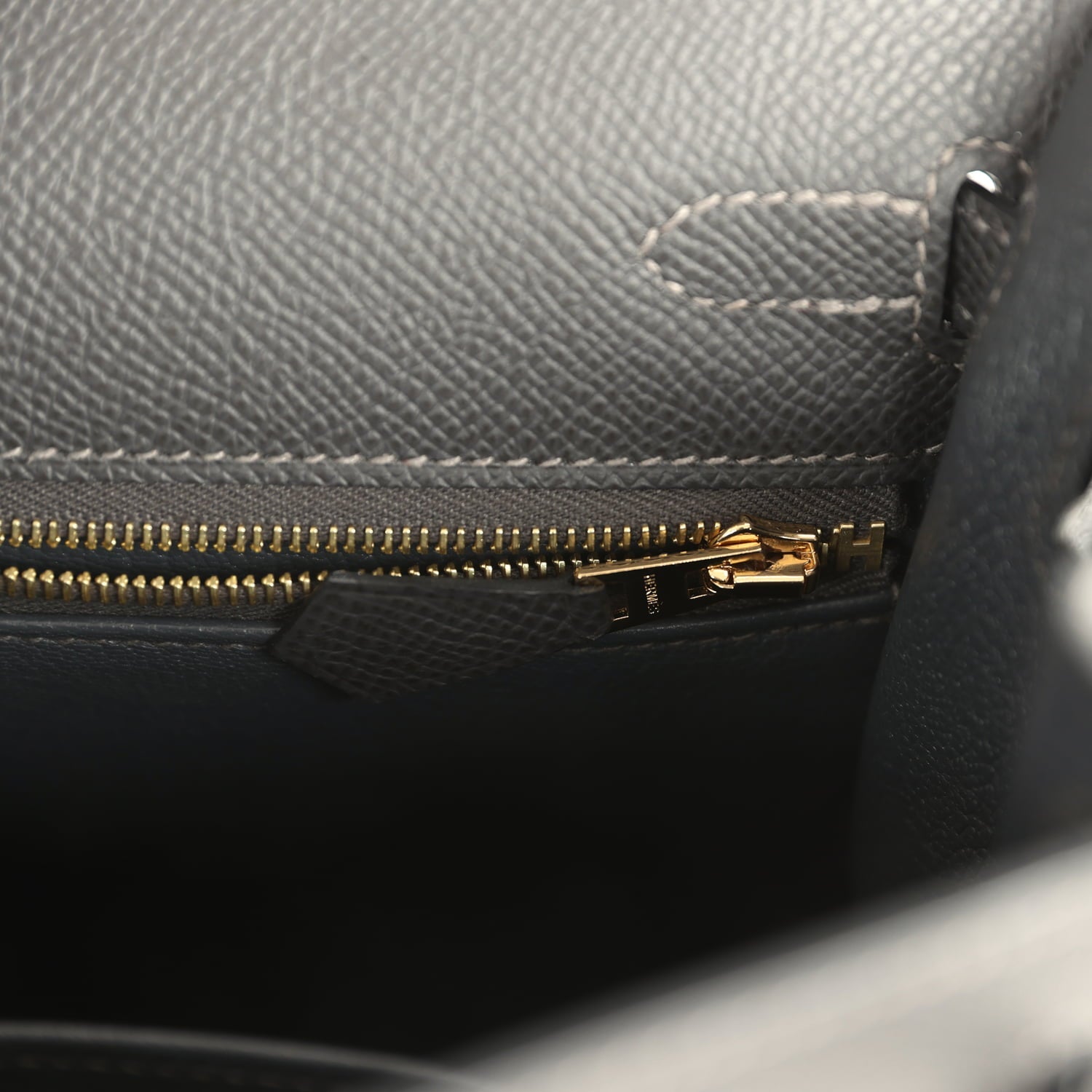 Hermes Kelly Sellier 25 Graphite Epsom Gold Hardware