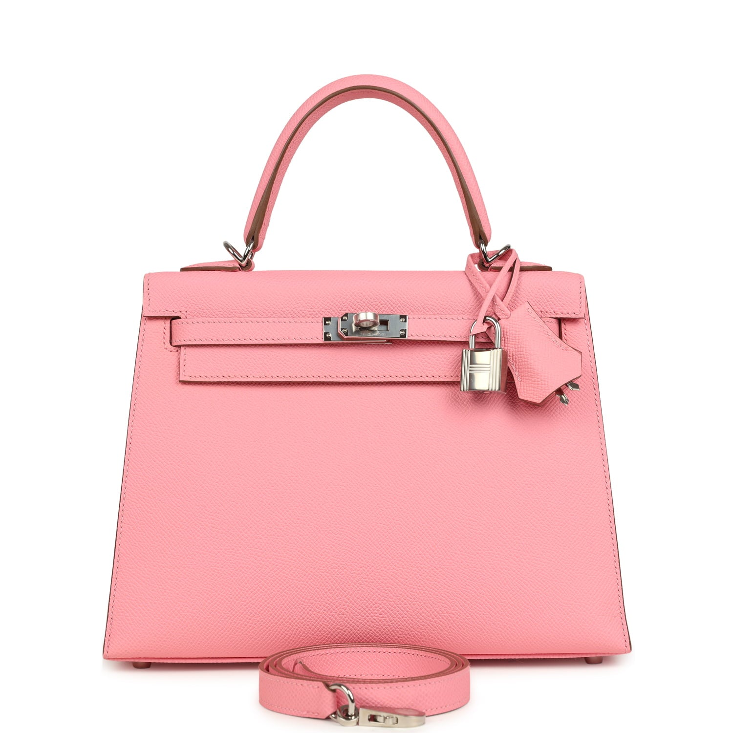 Hermes Kelly Sellier 25 Rose Confetti Epsom Palladium Hardware