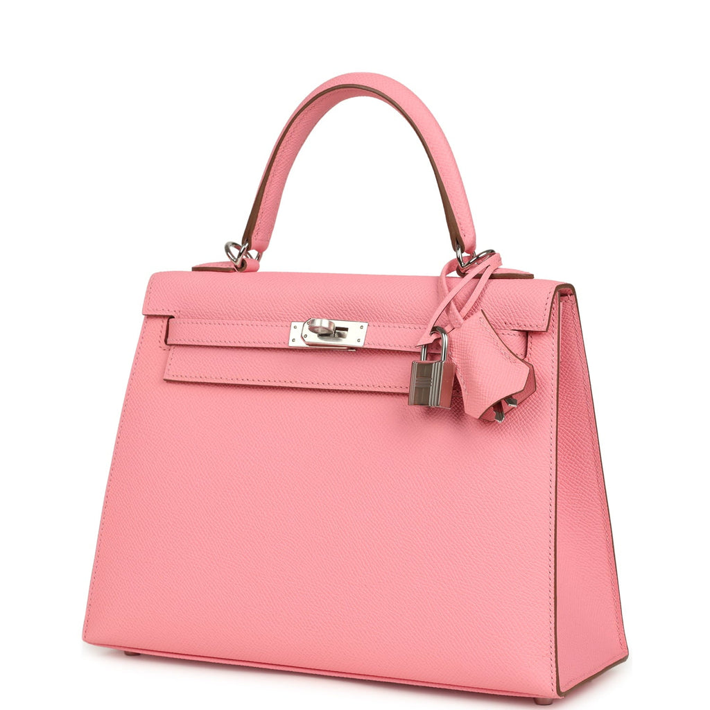 Hermes Kelly Sellier 25 Rose Confetti Epsom Palladium Hardware