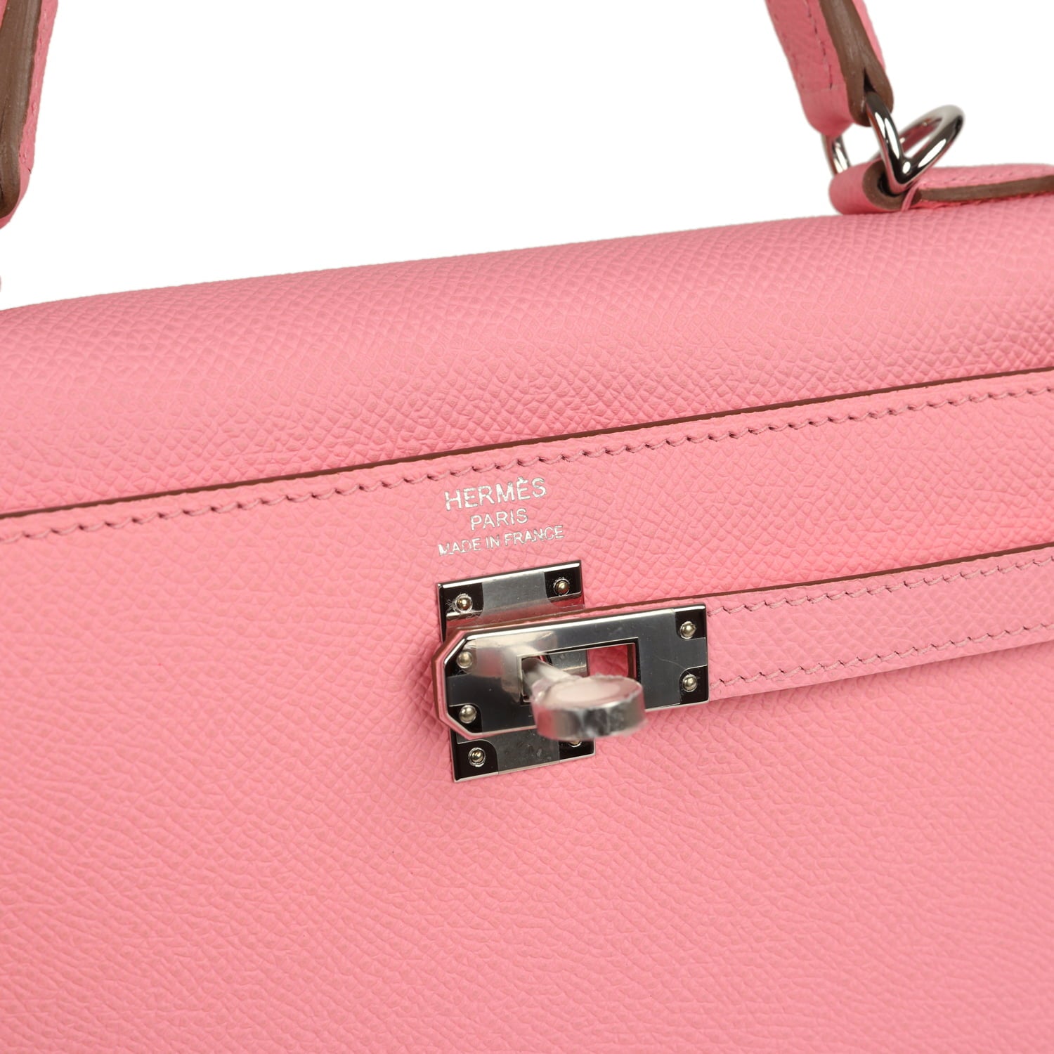 Hermes Kelly Sellier 25 Rose Confetti Epsom Palladium Hardware