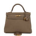 Hermes Kelly Retourne 32 Etoupe Togo Gold Hardware