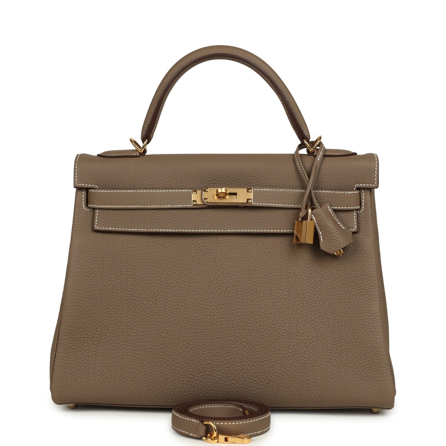 Hermes Kelly Retourne 32 Etoupe Togo Gold Hardware
