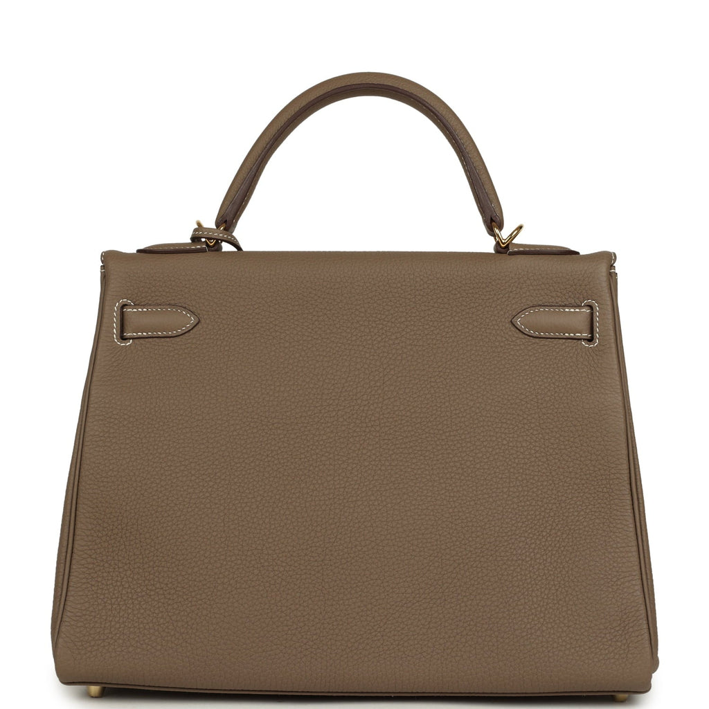 Hermes Kelly Retourne 32 Etoupe Togo Gold Hardware