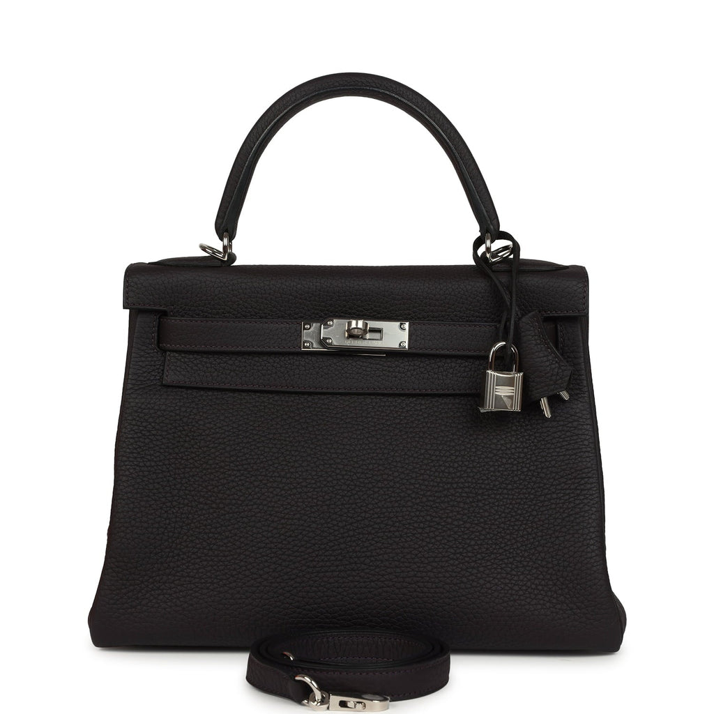 Hermes Kelly Retourne 28 Prunoir Clemence Palladium Hardware
