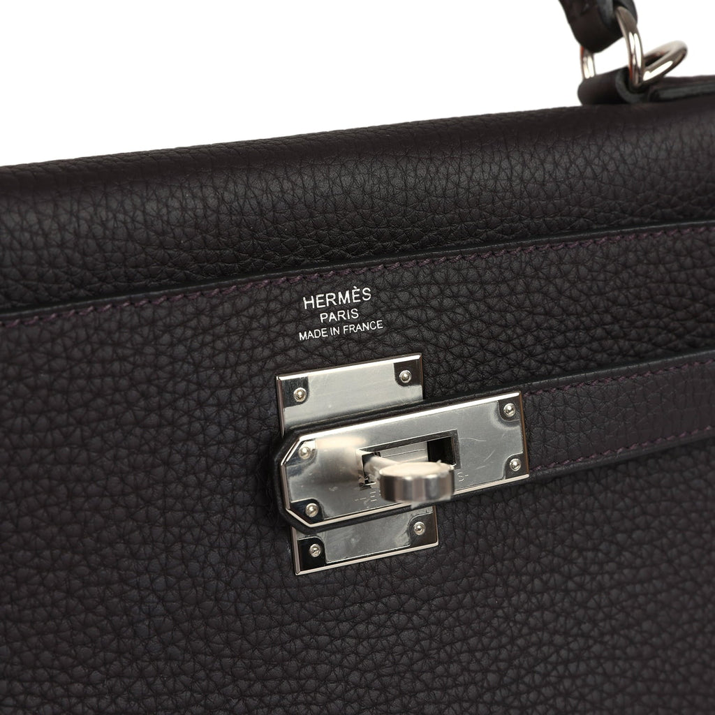 Hermes Kelly Retourne 28 Prunoir Clemence Palladium Hardware