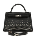 Hermes Kelly Sellier 20 Clouté Black Box Palladium Hardware