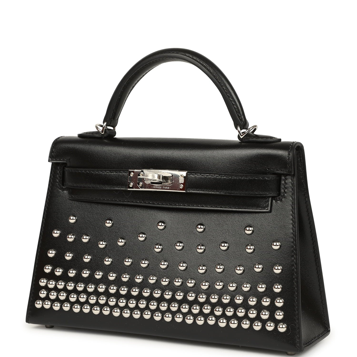 Hermes Kelly Sellier 20 Clouté Black Box Palladium Hardware