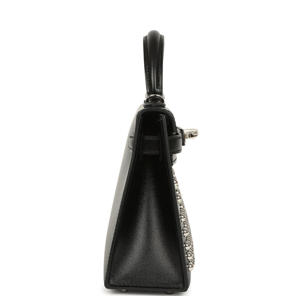 Hermes Kelly Sellier 20 Clouté Black Box Palladium Hardware