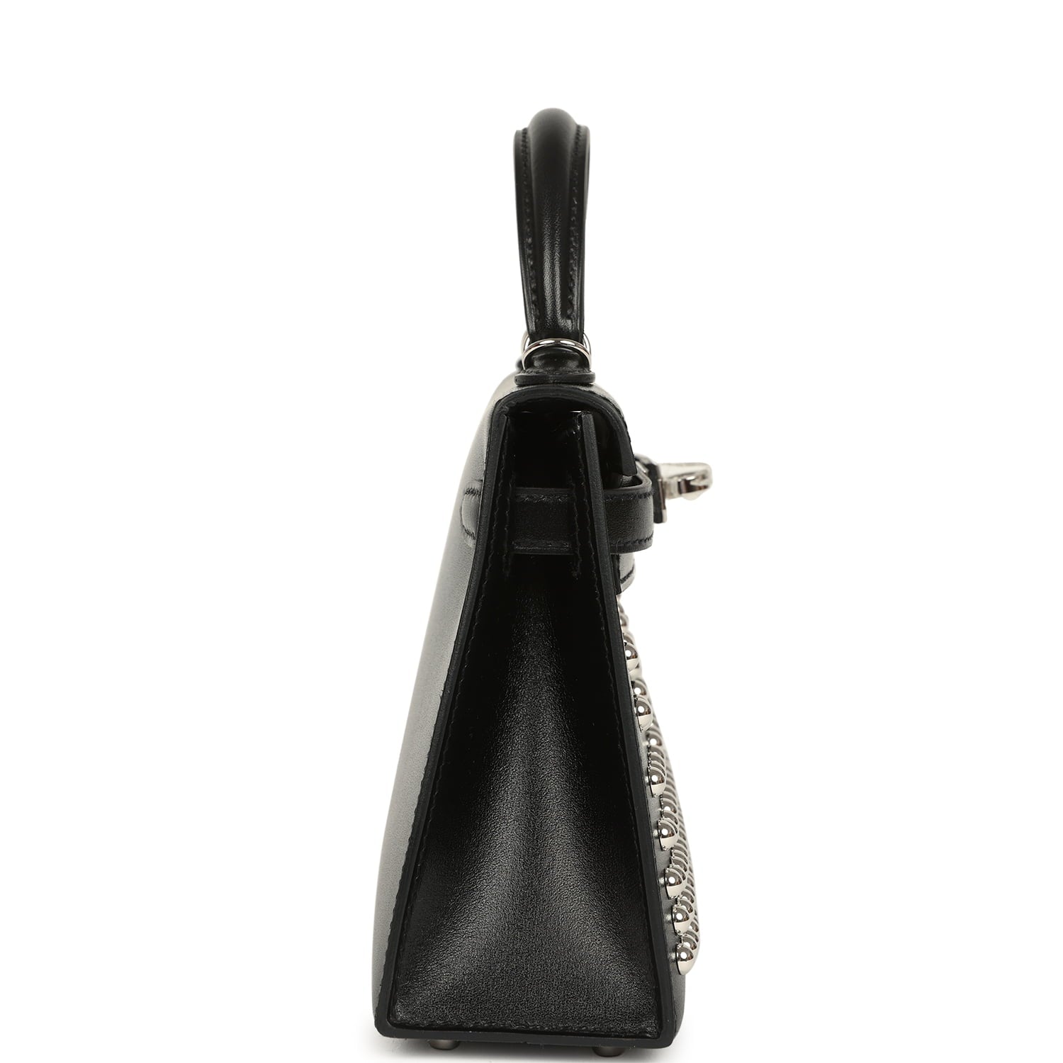 Hermes Kelly Sellier 20 Clouté Black Box Palladium Hardware