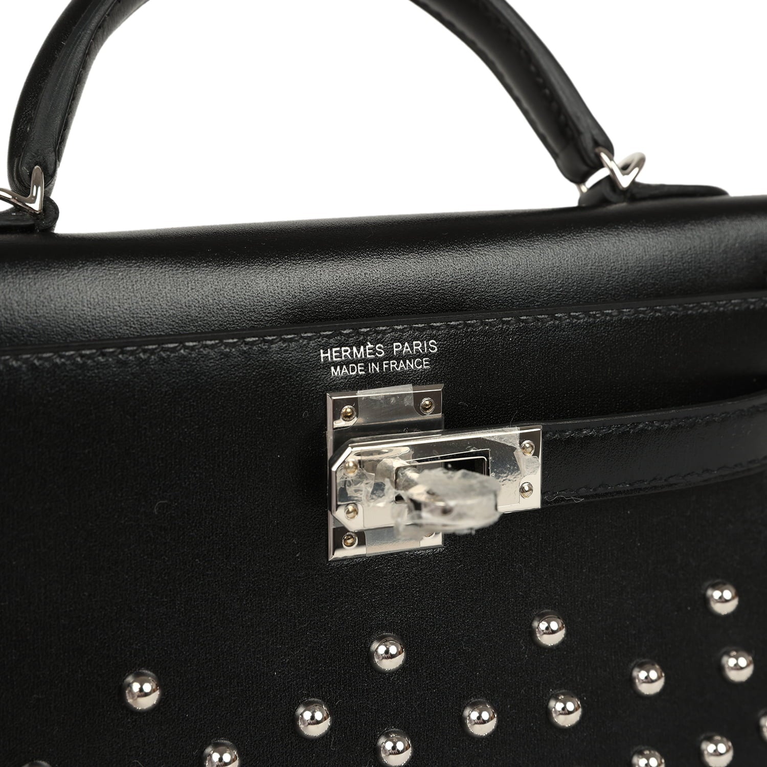 Hermes Kelly Sellier 20 Clouté Black Box Palladium Hardware