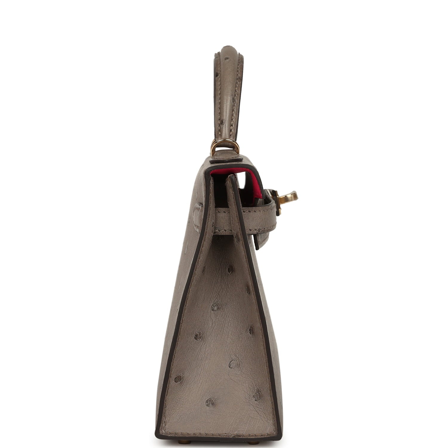 Hermes Special Order (HSS) Kelly Sellier 20 Graphite Verso Ostrich Permabrass Hardware