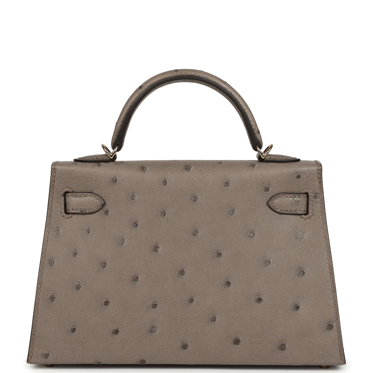 Hermes Special Order (HSS) Kelly Sellier 20 Graphite Verso Ostrich Permabrass Hardware