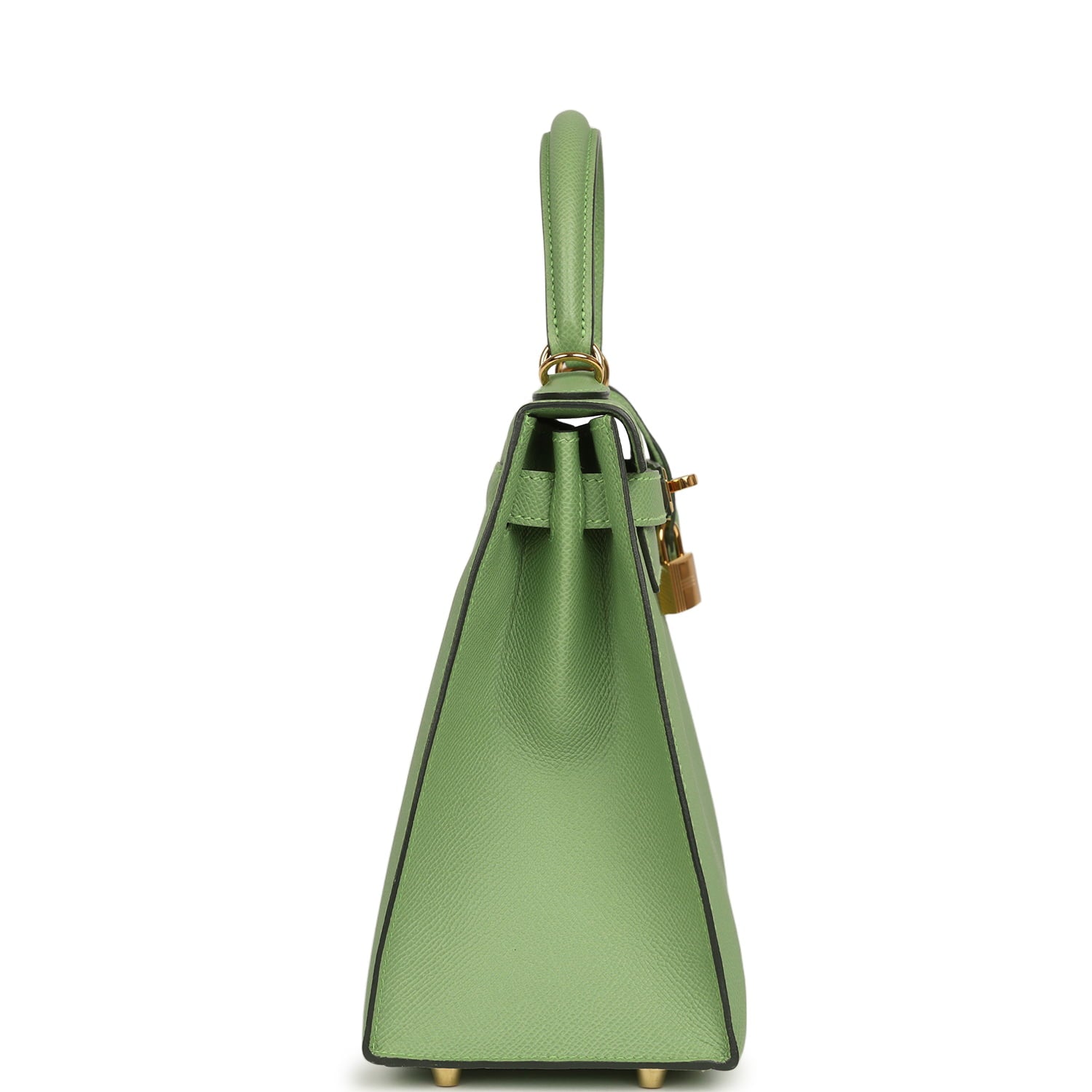 Pre-owned Hermes Kelly Sellier 28 Vert Criquet Epsom Gold Hardware