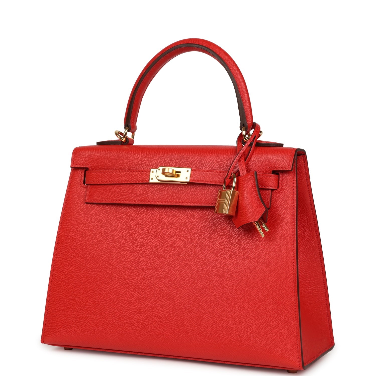 Hermes Kelly Sellier 25 Rouge de Couer Madame Gold Hardware